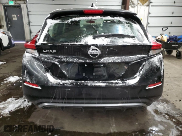 2025 Nissan LEAF S with VIN 1N4AZ1BV8SC566293, listed as a Copart auction lot 45042405 with 983 mi miles and Salvage Title. Bid and sale history available at carsss.com. Image 6.