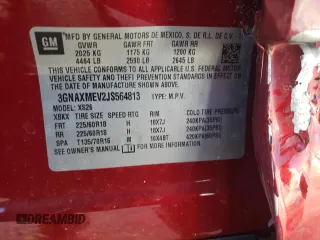 2018 Chevrolet Equinox Premier with VIN 3GNAXMEV2JS564813, listed as a Copart auction lot 52710195 with 70,042 mi miles and Salvage Title. Bid and sale history available at carsss.com. Image 15.