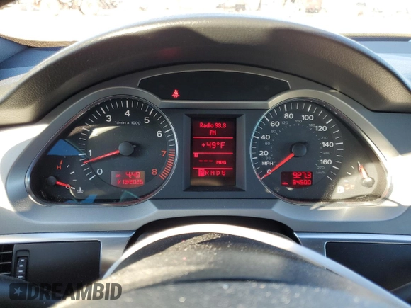 2008 Audi A6 with VIN WAUEV94F08N067459, listed as a Copart auction lot 87861655 with 34,500 mi miles and Salvage title. Bid and sale history available at DreamBid. Image 9.