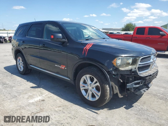 2013 Dodge Durango SXT with VIN 1C4RDJAG3DC575923, listed as a Copart auction lot 60100195 with 211,606 mi miles and Salvage title. Bid and sale history available at DreamBid. Image 4.