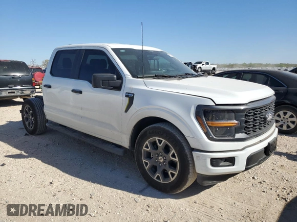 2024 Ford F-150 STX with VIN 1FTEW2KP7RKE59053, listed as a Copart auction lot 49774255 with 3,804 mi miles and Salvage Title. Bid and sale history available at carsss.com. Image 4.
