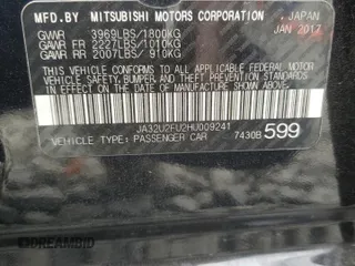 2017 Mitsubishi Lancer ES with VIN JA32U2FU2HU009241, listed as a Copart auction lot 71927954 with 54,204 mi miles and Salvage Title. Bid and sale history available at carsss.com. Image 14.