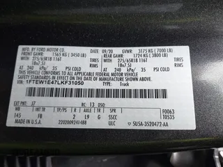 2020 Ford F-150 XL with VIN 1FTEW1E47LKF31050, listed as a IAAI auction lot 41812089 with 42,680 mi miles. Bid and sale history available at carsss.com. Image 9.
