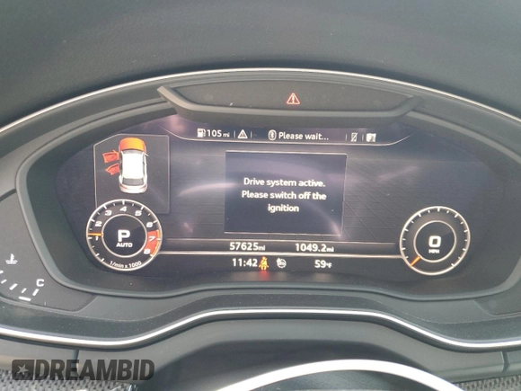 2019 Audi SQ5 Premium Plus with VIN WA1B4AFY5K2001078, listed as a Copart auction lot 55521195 with 57,625 mi miles and Salvage title. Bid and sale history available at DreamBid. Image 9.