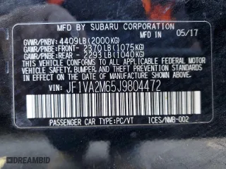 2018 Subaru WRX STI with VIN JF1VA2M65J9804472, listed as a Copart auction lot 87090504 with 88,430 mi miles and Salvage Title. Bid and sale history available at carsss.com. Image 12.