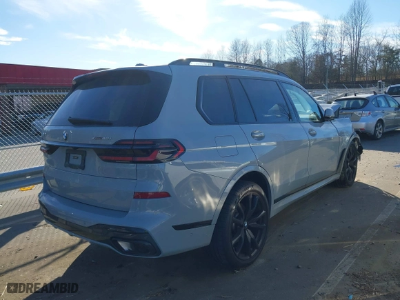 2024 BMW X7 xDrive40i with VIN 5UX23EM02R9V69737, listed as a IAAI auction lot 41456396 with 11,803 mi miles. Bid and sale history available at carsss.com. Image 4.