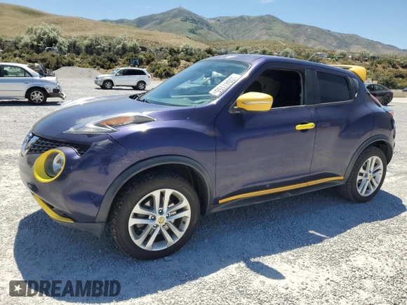 2015 Nissan Juke S with VIN JN8AF5MV3FT557406, listed as a Copart auction lot 60941155 with 124,884 mi miles and Salvage title. Bid and sale history available at DreamBid. Image 1.