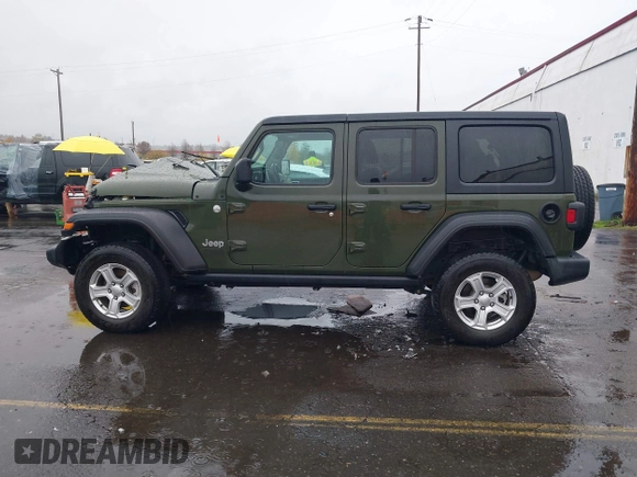2021 Jeep Wrangler Unlimited Willys with VIN 1C4HJXDN5MW592125, listed as a IAAI auction lot 40821100 with 82,109 mi miles and . Bid and sale history available at DreamBid. Image 14.