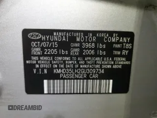 2016 Hyundai Elantra GT with VIN KMHD35LH2GU309734, listed as a Copart auction lot 50340645 with 0 mi miles and Salvage Title. Bid and sale history available at carsss.com. Image 12.