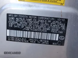 2011 Lexus GS 350 z VIN JTHBE1KS4B0052506, wystawiony jako Copart lot #44977455 z przebiegiem 117 864 mil mil oraz Szkoda całkowita • Salvage title. Historia ofert i sprzedaży dostępna na DreamBid. Obrazek 15.