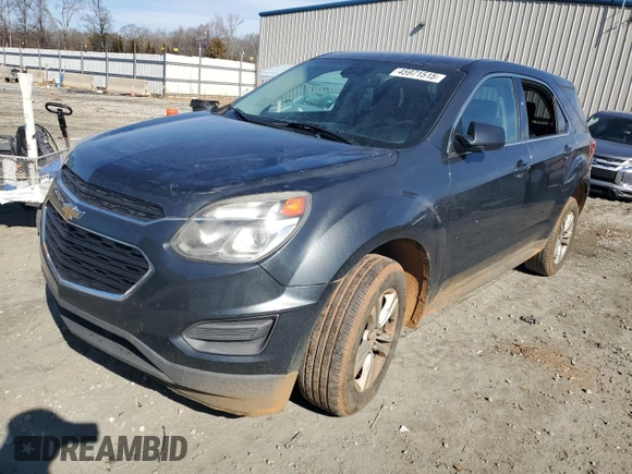 2017 Chevrolet Equinox LS with VIN 2GNALBEK7H1536890, listed as a Copart auction lot 45971515 with 209,645 mi miles and Clean Title. Bid and sale history available at carsss.com. Image 1.
