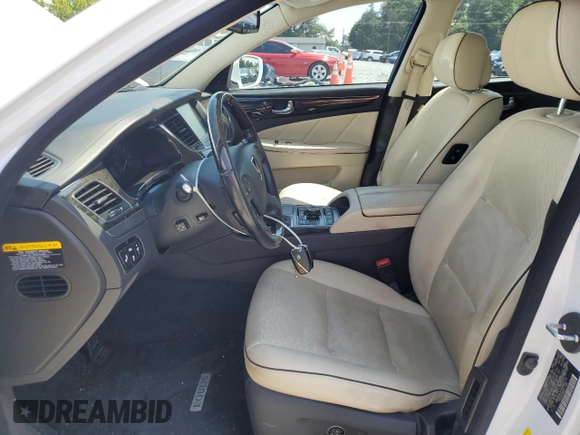 2014 Hyundai Equus Signature with VIN KMHGH4JH1EU083114, listed as a Copart auction lot 57020065 with 103,700 mi miles and Salvage title. Bid and sale history available at DreamBid. Image 7.