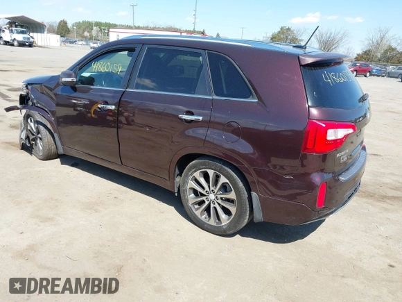 2014 Kia Sorento SX with VIN 5XYKW4A73EG458059, listed as a IAAI auction lot 41860159 with 140,644 mi miles. Bid and sale history available at carsss.com. Image 3.