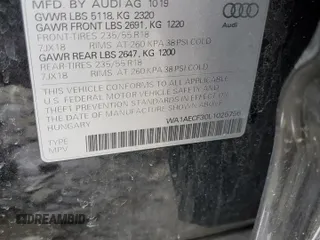 2020 Audi Q3 Premium with VIN WA1AECF30L1025756, listed as a Copart auction lot 50295125 with 77,389 mi miles and Salvage title. Bid and sale history available at DreamBid. Image 14.