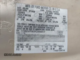 2000 Ford Explorer XLT z VIN 1FMZU73E2YZB86817, wystawiony jako IAAI lot #41768075 z przebiegiem 226 718 mil mil oraz . Historia ofert i sprzedaży dostępna na DreamBid. Obrazek 9.