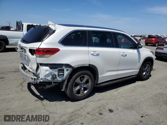 2018 Toyota Highlander Limited с VIN 5TDDZRFH5JS852061, выставлен на аукционе Copart как лот 62723315 с пробегом 52 496 миль миль и Списание • Salvage title. История ставок и продаж доступна на DreamBid. Изображение 3.