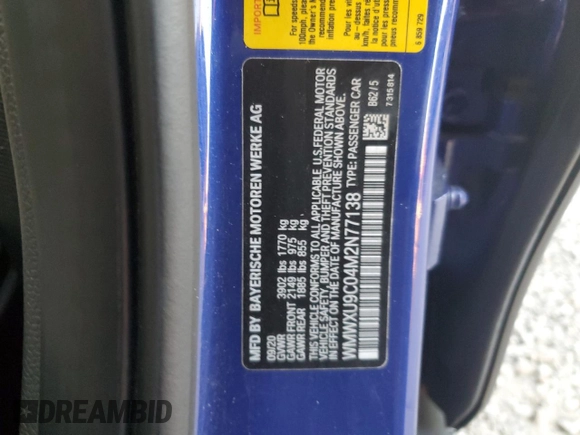 2021 MINI Hardtop 4 Door Cooper S with VIN WMWXU9C04M2N77138, listed as a Copart auction lot 83422584 with 32,370 mi miles and Salvage title. Bid and sale history available at DreamBid. Image 14.