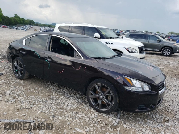 2013 Nissan Maxima S with VIN 1N4AA5AP3DC845834, listed as a Copart auction lot 55422865 with 106,938 mi miles and Salvage Title. Bid and sale history available at DreamBid. Image 4.