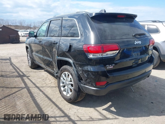 2021 Jeep Grand Cherokee Laredo X with VIN 1C4RJFAG7MC502866, listed as a IAAI auction lot 41841328 with 59,870 mi miles and . Bid and sale history available at DreamBid. Image 3.
