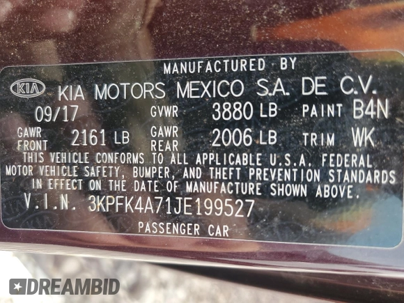 2018 Kia Forte LX with VIN 3KPFK4A71JE199527, listed as a Copart auction lot 54065505 with 80,135 mi miles and Clean Title. Bid and sale history available at carsss.com. Image 12.