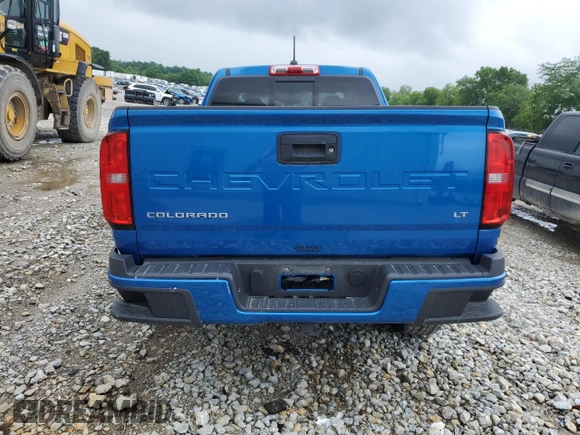 2021 Chevrolet Colorado 2WD LT with VIN 1GCHSCEA7M1123021, listed as a Copart auction lot 59622885 with 46,029 mi miles and Salvage title. Bid and sale history available at DreamBid. Image 6.