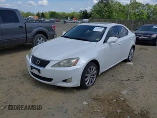 2008 Lexus IS 250 with VIN JTHCK262985019980, listed as a IAAI auction lot 42106541 with 197,860 mi miles. Bid and sale history available at carsss.com. Image 2.
