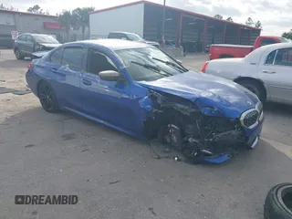 2020 BMW 3 Series M340i xDrive with VIN WBA5U9C00LA379345, listed as a IAAI auction lot 41256225 with 57,856 mi miles and . Bid and sale history available at DreamBid. Image 1.