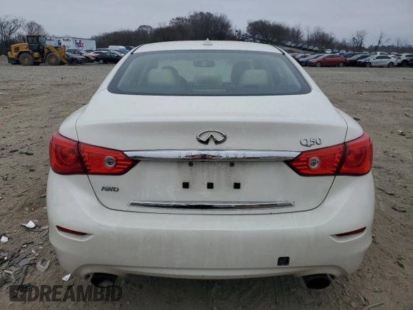 2016 Infiniti Q50 3.0t Premium with VIN JN1EV7AR5GM344216, listed as a Copart auction lot 49312195 with 141,899 mi miles and Salvage Title. Bid and sale history available at carsss.com. Image 6.