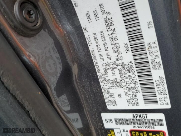 2018 Toyota Tundra 4WD SR with VIN 5TFUY5F14JX689816, listed as a Copart auction lot 89198265 with 141,315 mi miles and Salvage Title. Bid and sale history available at carsss.com. Image 12.