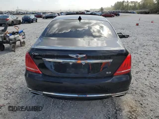 2018 Genesis G90 5.0L Ultimate with VIN KMHG54JH1JU043991, listed as a Copart auction lot 77817624 with 79,313 mi miles and Salvage Title. Bid and sale history available at carsss.com. Image 6.