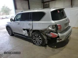 2020 Nissan Armada SL with VIN JN8AY2ND5L9110499, listed as a Copart auction lot 46029445 with 135,050 mi miles and Salvage Title. Bid and sale history available at carsss.com. Image 2.