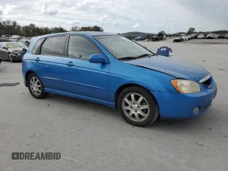 2006 Kia Spectra with VIN KNAFE162X65259727, listed as a Copart auction lot 75470994 with 0 mi miles and Salvage Title. Bid and sale history available at carsss.com. Image 4.