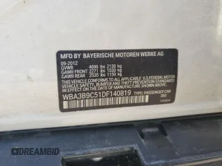 2013 BMW 3 Series 335i xDrive z VIN WBA3B9C51DF140819, wystawiony jako Copart lot #54215495 z przebiegiem 138 694 mil mil oraz Szkoda całkowita • Salvage title. Historia ofert i sprzedaży dostępna na DreamBid. Obrazek 12.