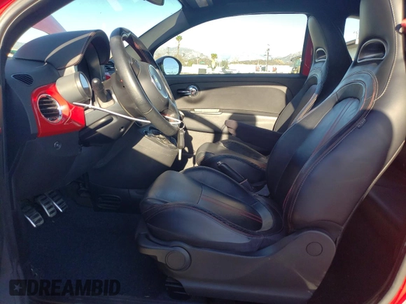 2013 FIAT 500 Abarth with VIN 3C3CFFJH9DT738380, listed as a Copart auction lot 88735915 with 43,977 mi miles and Salvage Title. Bid and sale history available at carsss.com. Image 7.