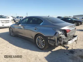 2021 Infiniti Q50 Luxe with VIN JN1EV7BP9MM702524, listed as a Copart auction lot 48579785 with 28,627 mi miles and Salvage title. Bid and sale history available at DreamBid. Image 2.