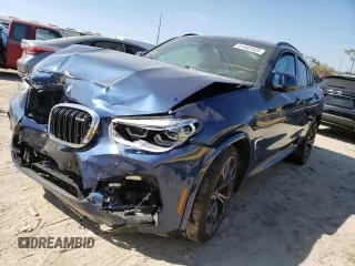 2020 BMW X4 M with VIN 5YMUJ0C04LLU67250, listed as a Copart auction lot 41482343 with 0 mi miles. Bid and sale history available at carsss.com. Image 1.