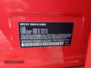 2021 BMW M5 z VIN WBS83CH02MCG02267, wystawiony jako Copart lot #79027694 z przebiegiem 40 791 mil mil oraz Szkoda całkowita • Salvage title. Historia ofert i sprzedaży dostępna na DreamBid. Obrazek 12.
