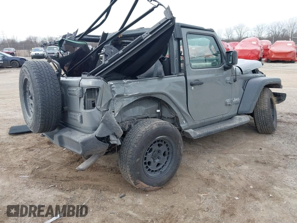 2018 Jeep Wrangler Sport S with VIN 1C4GJXAGXJW197483, listed as a IAAI auction lot 41825305 with 64,173 mi miles and . Bid and sale history available at DreamBid. Image 4.