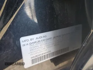 2015 Audi S4 Premium Plus with VIN WAUBGAFL8FA004955, listed as a Copart auction lot 42981035 with 101,035 mi miles and Salvage Title. Bid and sale history available at carsss.com. Image 13.