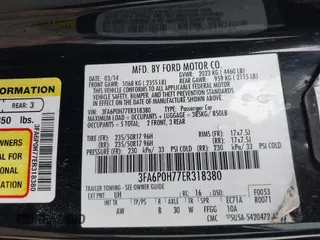 2014 Ford Fusion SE with VIN 3FA6P0H77ER318380, listed as a IAAI auction lot 41540965 with 201,502 mi miles. Bid and sale history available at carsss.com. Image 9.