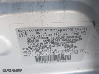 2018 Nissan Versa Note S with VIN 3N1CE2CP4JL370832, listed as a IAAI auction lot 41999804 with 99,567 mi miles. Bid and sale history available at carsss.com. Image 9.