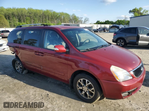 2014 Kia Sedona LX with VIN KNDMG4C71E6547005, listed as a Copart auction lot 51817335 with 224,244 mi miles and Salvage Title. Bid and sale history available at carsss.com. Image 4.
