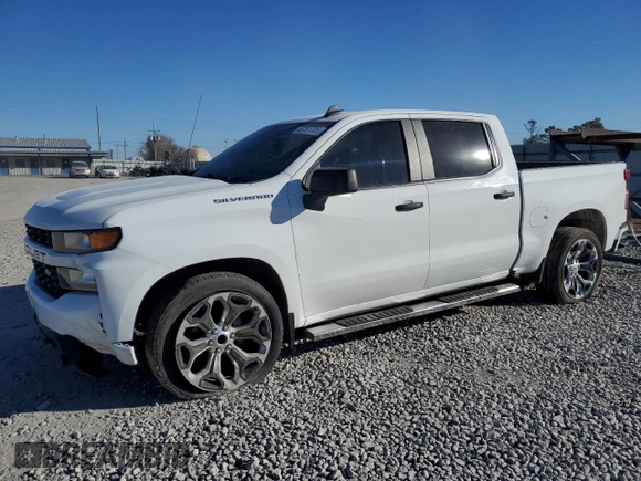 2020 Chevrolet Silverado 1500 Custom with VIN 1GCPWBEH1LZ179009, listed as a Copart auction lot 46751705 with 77,057 mi miles and Salvage Title. Bid and sale history available at carsss.com. Image 1.