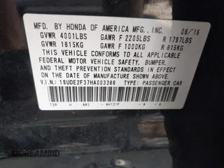 2017 Acura ILX with VIN 19UDE2F37HA003386, listed as a IAAI auction lot 42520744 with 154,536 mi miles and . Bid and sale history available at DreamBid. Image 9.