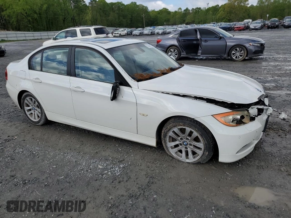 2007 BMW 3 Series 328i with VIN WBAVA33517KX81800, listed as a Copart auction lot 52684855 with 147,621 mi miles and Salvage Title. Bid and sale history available at carsss.com. Image 4.