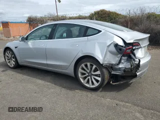 2018 Tesla Model 3 Long Range Battery with VIN 5YJ3E1EB8JF091116, listed as a Copart auction lot 43281485 with 58,677 mi miles and Salvage Title. Bid and sale history available at DreamBid. Image 2.