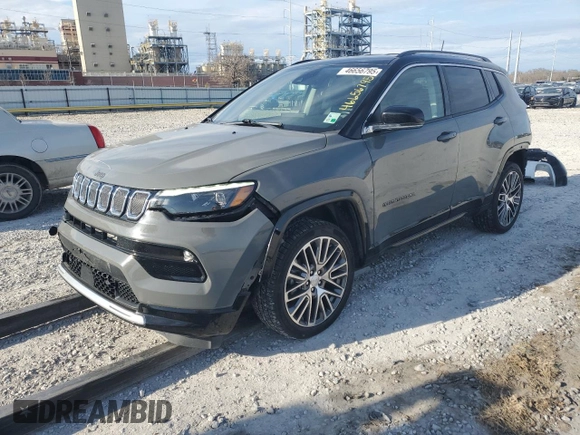 2022 Jeep Compass (RED) Edition с VIN 3C4NJDCB6NT104896, выставлен на аукционе Copart как лот 46656795 с пробегом 56 172 миль миль и Списание • Salvage title. История ставок и продаж доступна на DreamBid. Изображение 1.