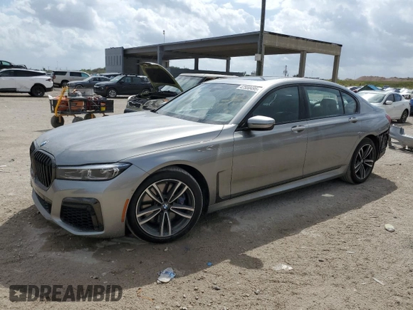 2021 BMW 7 Series 750i xDrive with VIN WBA7U2C07MCE92993, listed as a Copart auction lot 47550495 with 34,985 mi miles and Non repairable. Bid and sale history available at DreamBid. Image 1.