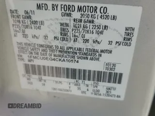 2012 Ford Escape Limited with VIN 1FMCU0EG4CKA10574, listed as a Copart auction lot 49203665 with 111,329 mi miles and Salvage Title. Bid and sale history available at DreamBid. Image 13.