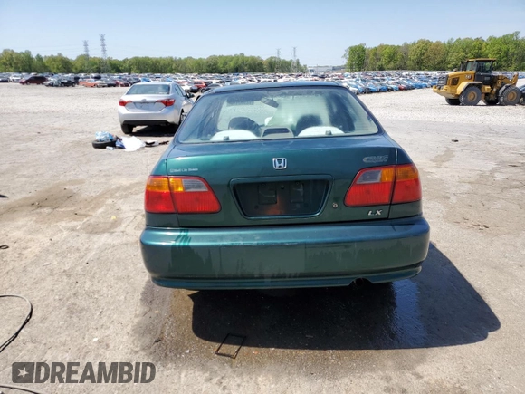 2000 Honda Civic LX with VIN 1HGEJ6677YL027802, listed as a Copart auction lot 52995445 with 221,233 mi miles and Salvage Title. Bid and sale history available at carsss.com. Image 6.
